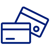 An illustration of two credit cards. 